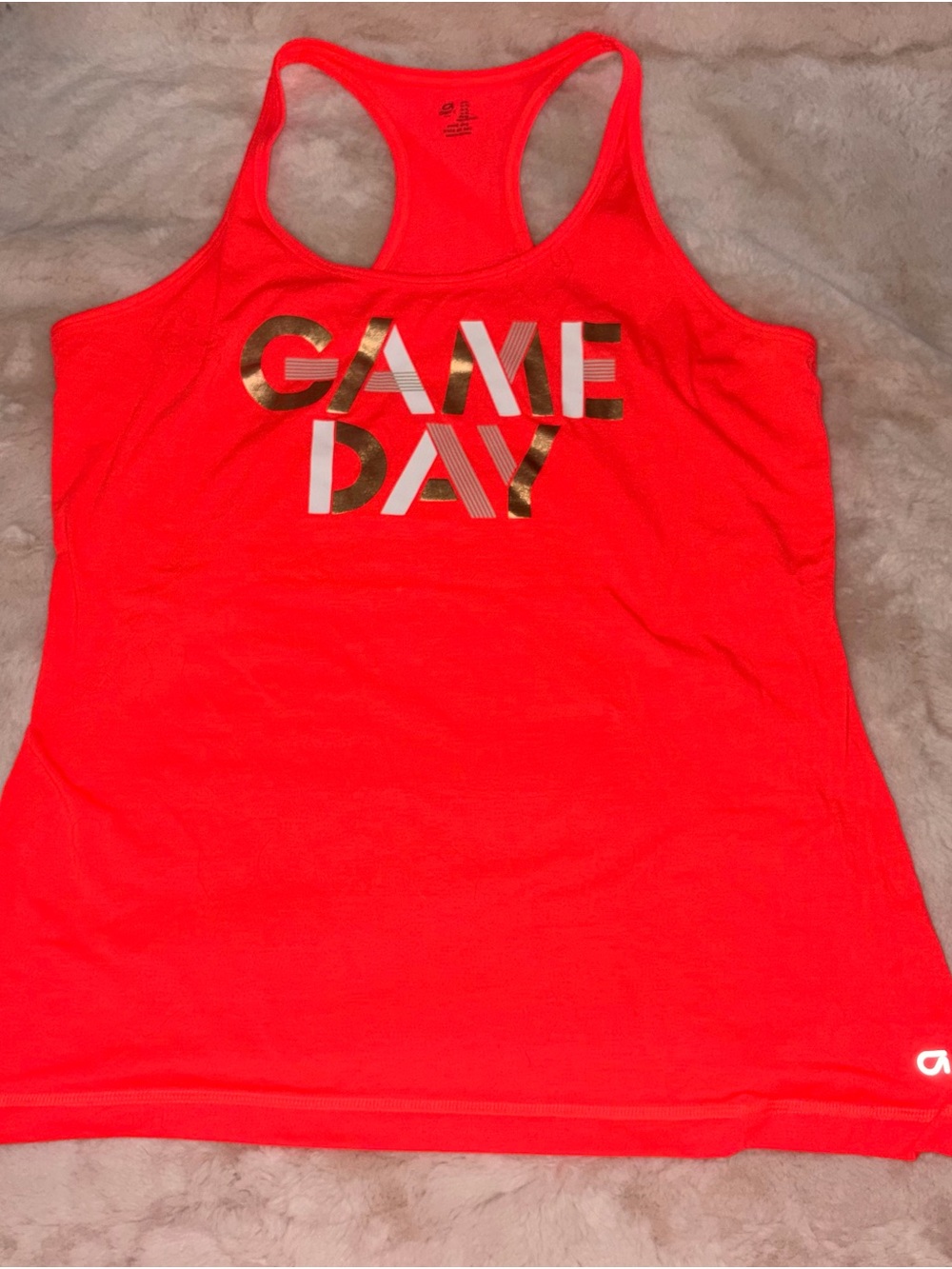 GapFit Game Day Racerback Tank Top Neon Coral Athletic Workout Women’s XL
